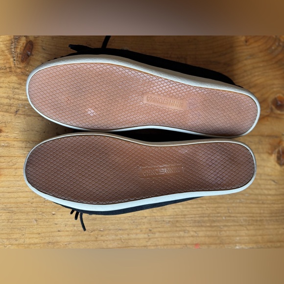 Minnetonka Black Fringe Moccasins - Picture 4 of 10